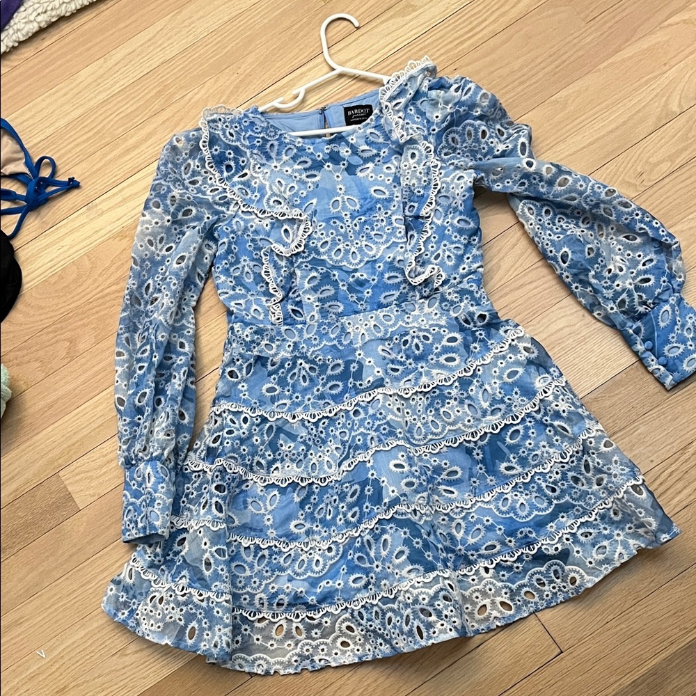 Bardot junior fancy dress blue and white floral